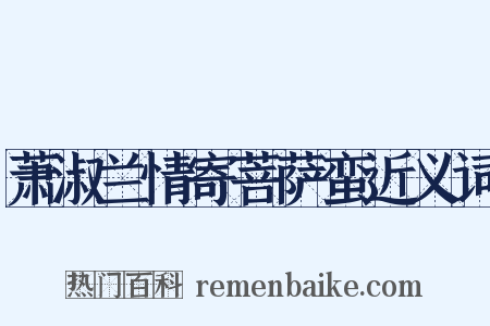 萧淑兰情寄菩萨蛮近义词是什么意思的图片